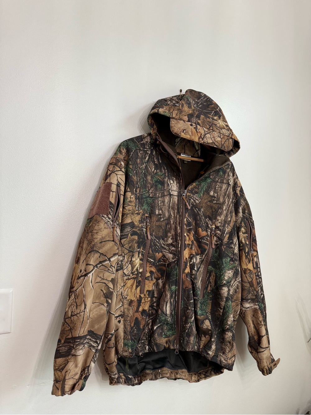 Men's Realtree-Style Hooded Field Jacket - Brown/Green Camo